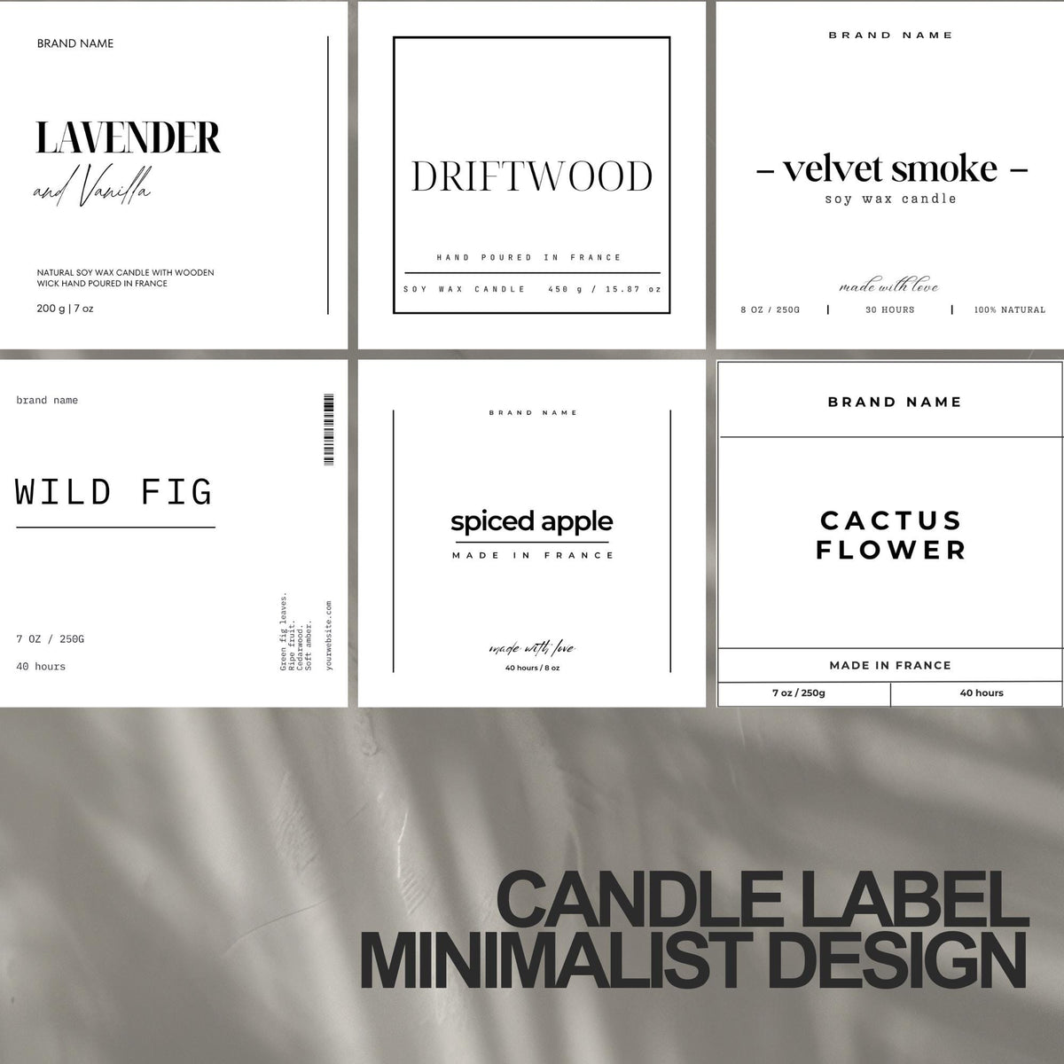Editable Candle Label Bundle, Custom Candle Labels, Canva Label Template, Modern Candle Label Design, Candle Sticker for Minimalist Business