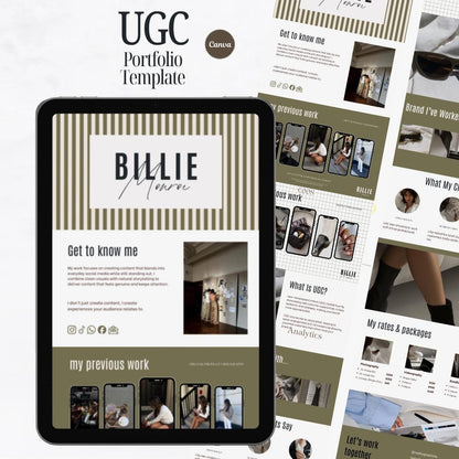 UGC Portfolio Template Canva, Influencer Media Kit, Creator Website Design