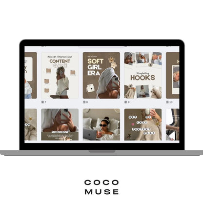 50 Neutral Instagram Canva Templates | Posts + Carousels + Stories | Pinterest Aesthetic | Brown Neutral Feed