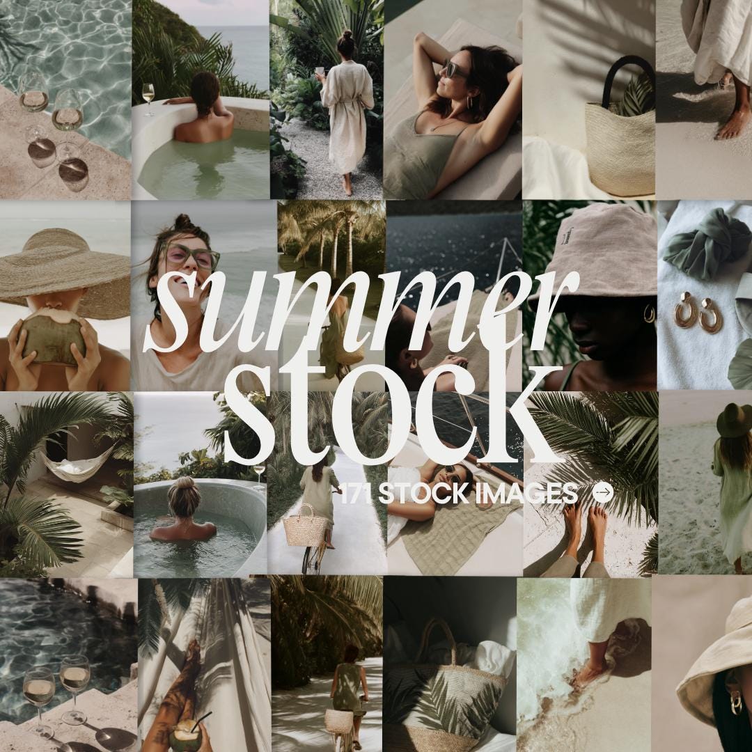 Summer Stock Photos | 88 Coastal Aesthetic Instagram Photos | Beach Boho Lifestyle Bundle | Warm Editorial Content Creator Digital Download