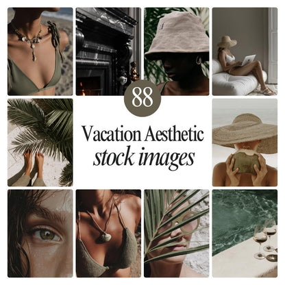 Summer Stock Photos | 88 Coastal Aesthetic Instagram Photos | Beach Boho Lifestyle Bundle | Warm Editorial Content Creator Digital Download