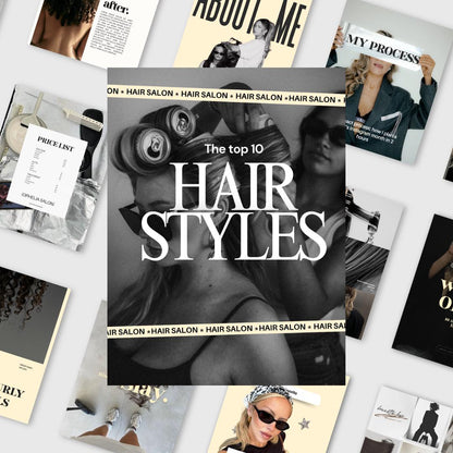 Hair Salon Canva Instagram Templates | Hairdresser Social Media Posts, Hair Stylist Editable Templates, Yellow Black White, Instant Download