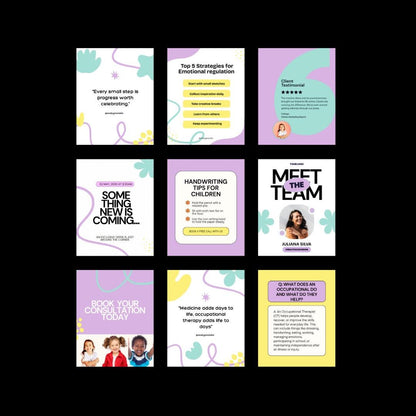 Occupational Therapist Instagram Post Templates | OT Social Media (Canva) OT Branding