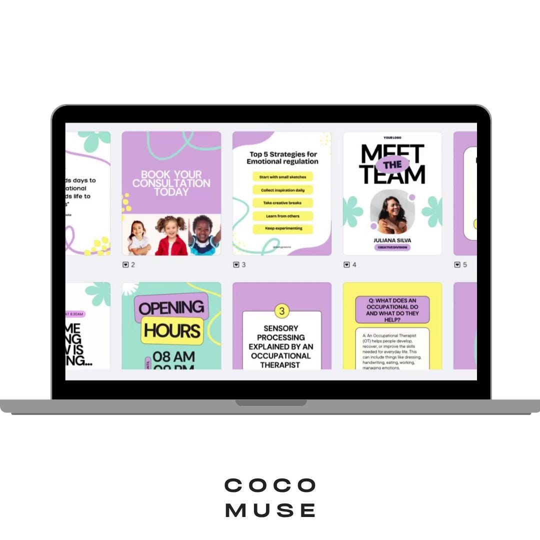 Occupational Therapist Instagram Post Templates | OT Social Media (Canva) OT Branding