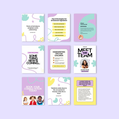 Occupational Therapist Instagram Post Templates | OT Social Media (Canva) OT Branding