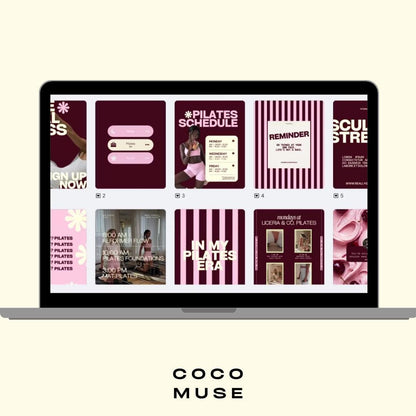 Pilates Instagram Templates | Studio & Instructor Social Media (Canva)