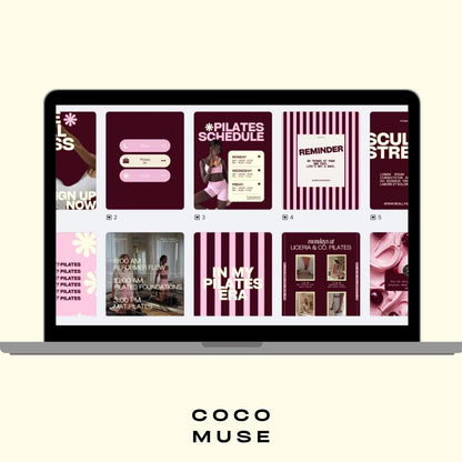 Pilates Instagram Templates | Studio & Instructor Social Media (Canva)