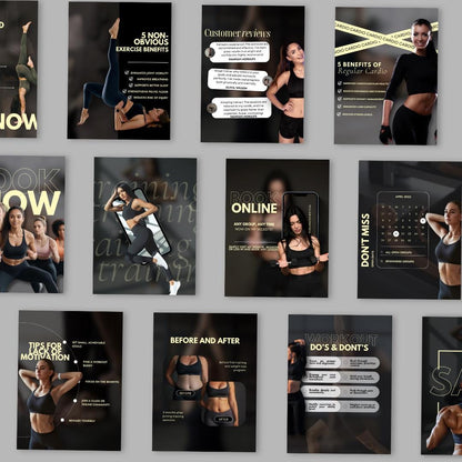 Templates for Fitness Coaches, Personal Trainer Canva Instagram and Story Pack