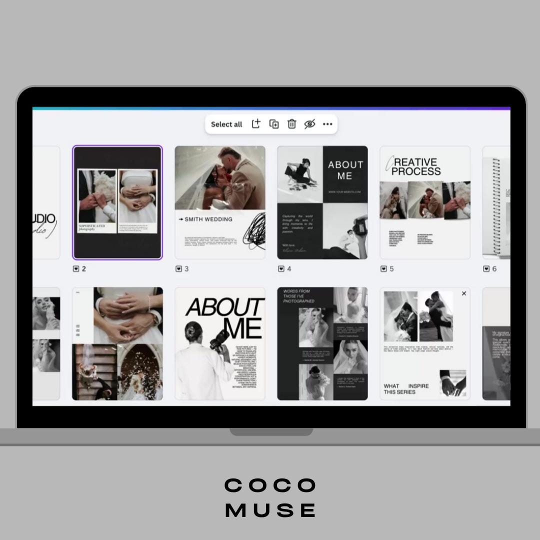 Photographer Instagram Posts Canva Template | Luxury Social Media Post | Photographer IG | Modern Marketing | Wedding Photographer