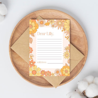 Floral 1st Birthday Time Capsule Template, Printable Minimalist First Birthday Guestbook Sign, Editable Capsule Card, Instant Download,