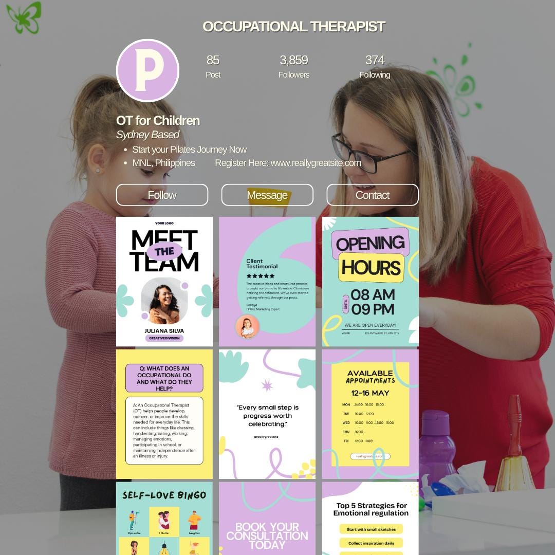 Occupational Therapist Instagram Post Templates - preview 2