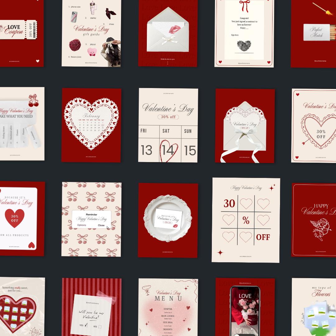 Valentine's Day Social Media Templates – Instant Download - preview 3
