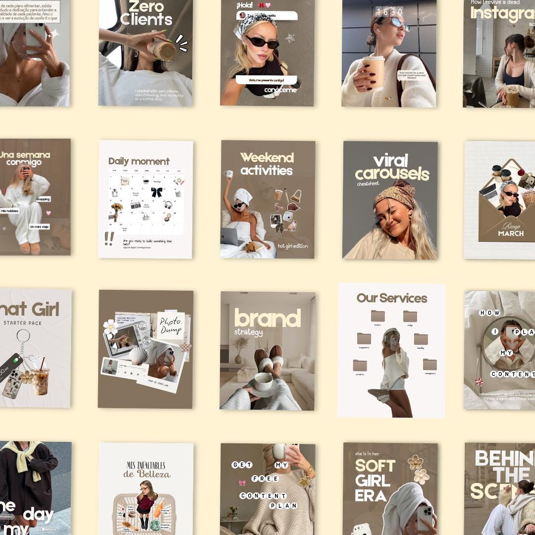 Neutral Aesthetic Instagram Coaching Templates - preview 2