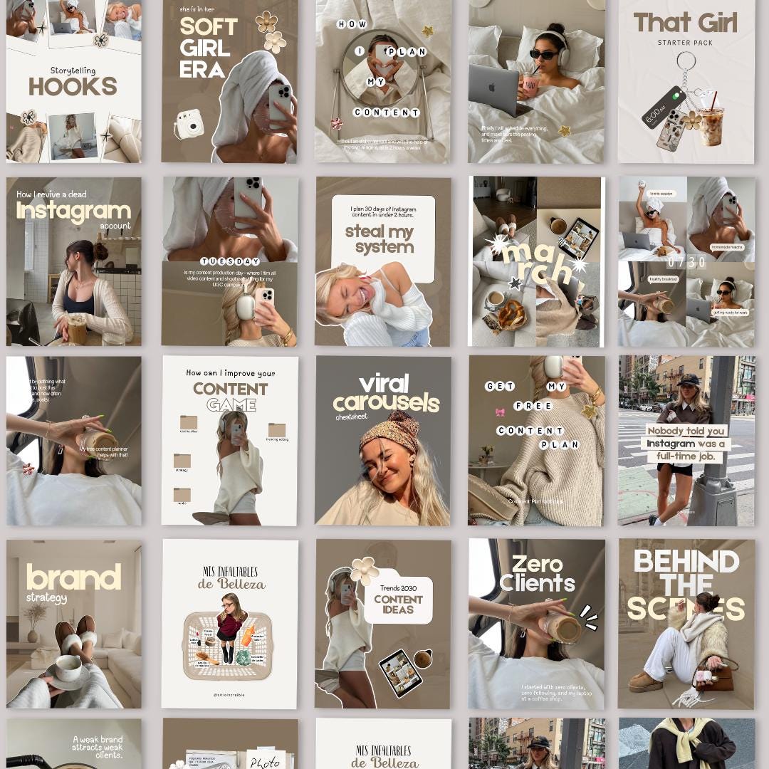 Neutral Aesthetic Instagram Coaching Templates