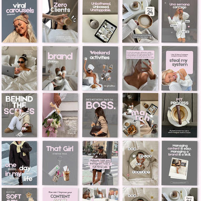 Pink Grey Aesthetic Instagram Coaching Templates