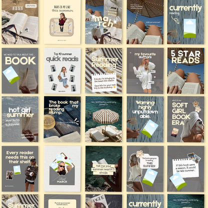 Summer Bookstagram Bundle Book Review Canva Template Book - preview 6