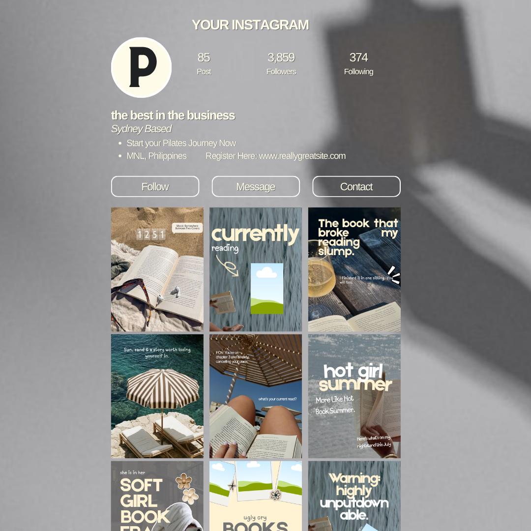 Summer Bookstagram Bundle Book Review Canva Template Book - preview 2