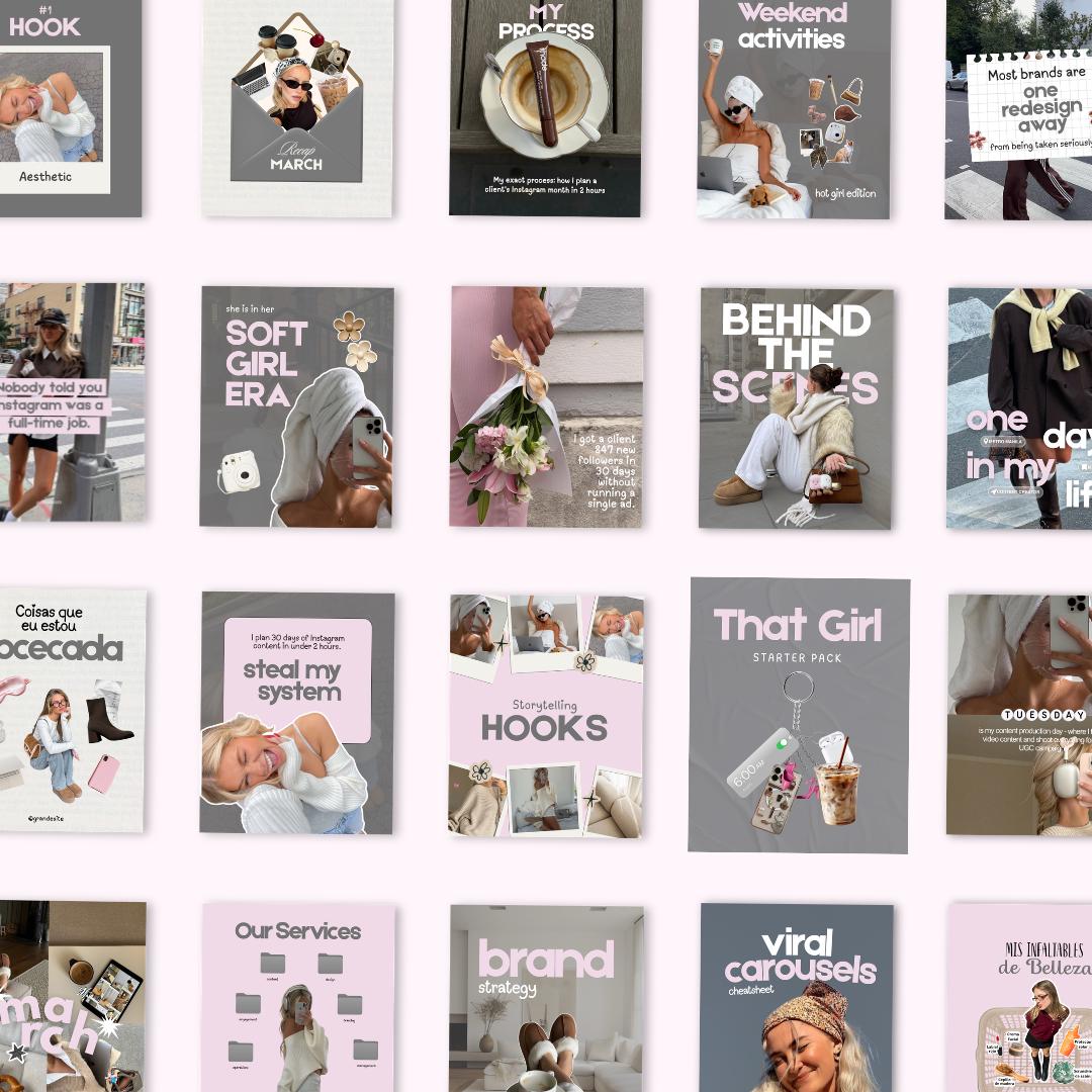 Pink Grey Aesthetic Instagram Coaching Templates - preview 4
