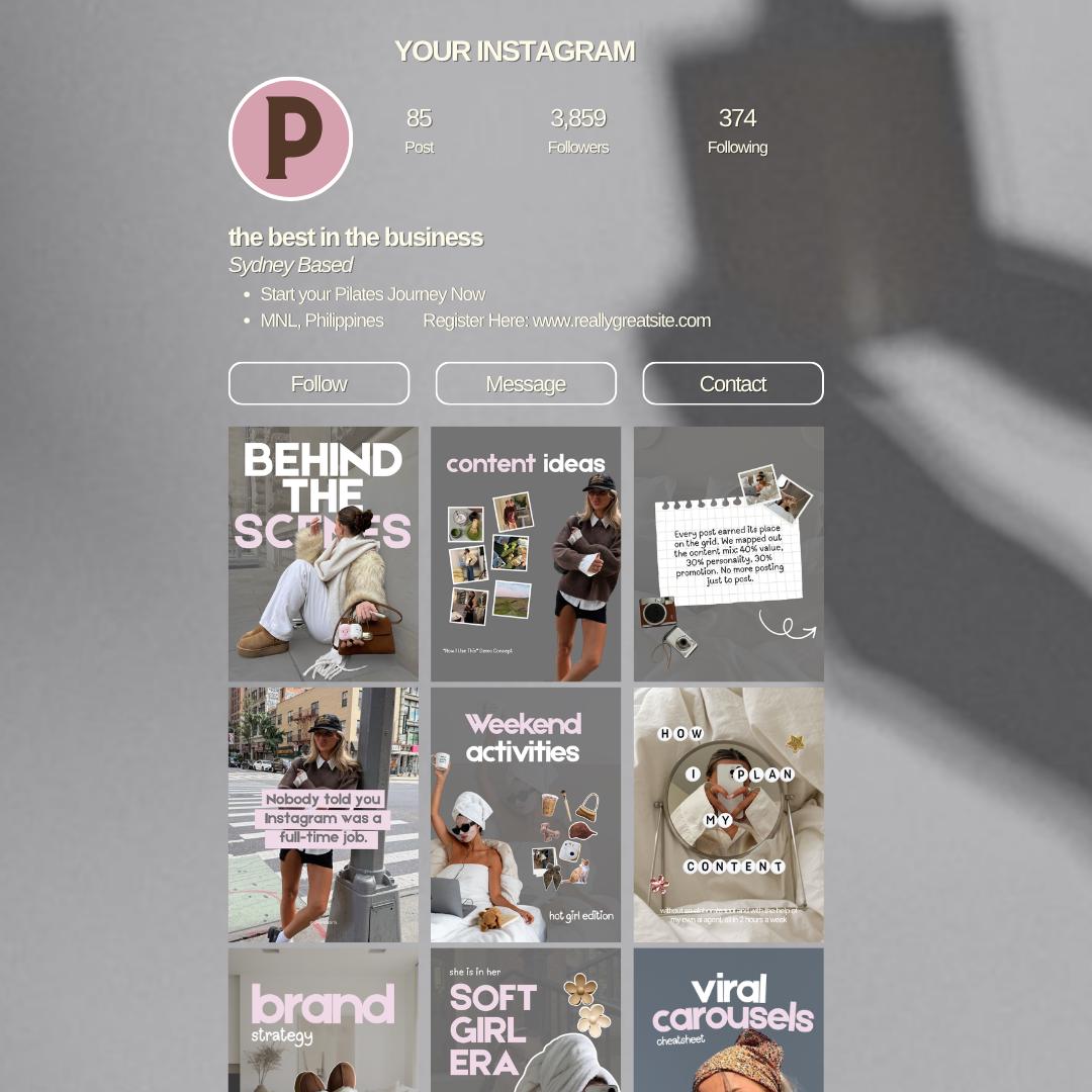 Pink Grey Aesthetic Instagram Coaching Templates - preview 9