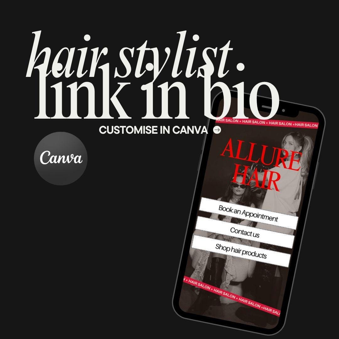 Link in Bio Canva Template Luxury Hair Stylist Instagram