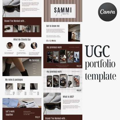 Mocha UGC Portfolio Template Canva - preview 3