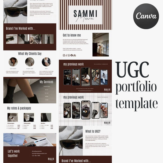 Mocha UGC Portfolio Template Canva - preview 3
