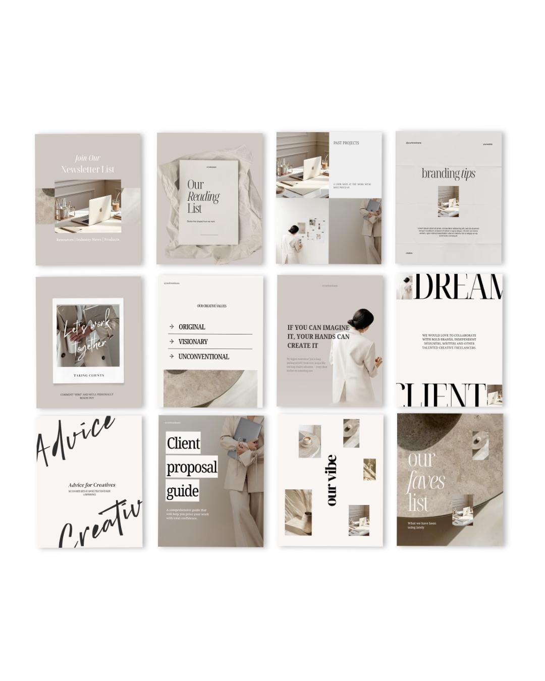 15 Instagram Carousel Templates Canva Editable Neutral - preview 4