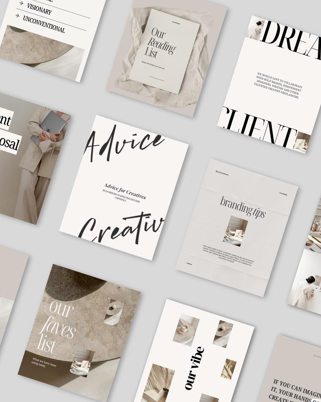 15 Instagram Carousel Templates Canva Editable Neutral