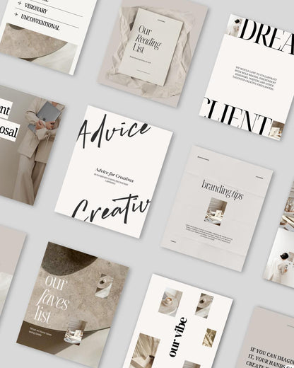 15 Instagram Carousel Templates Canva Editable Neutral