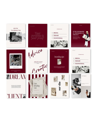 Burgendy Instagram Carousel Templates Canva Editable