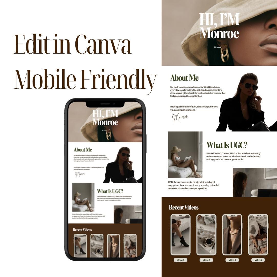 UGC Portfolio Template Canva - preview 3