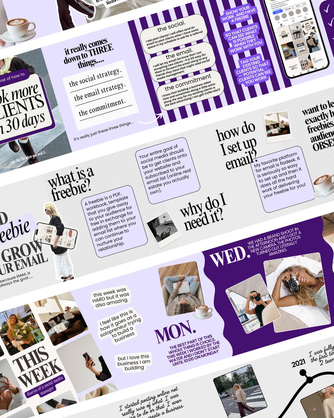 Seamless Purple Carousel Templates – Canva Social Media - preview 9