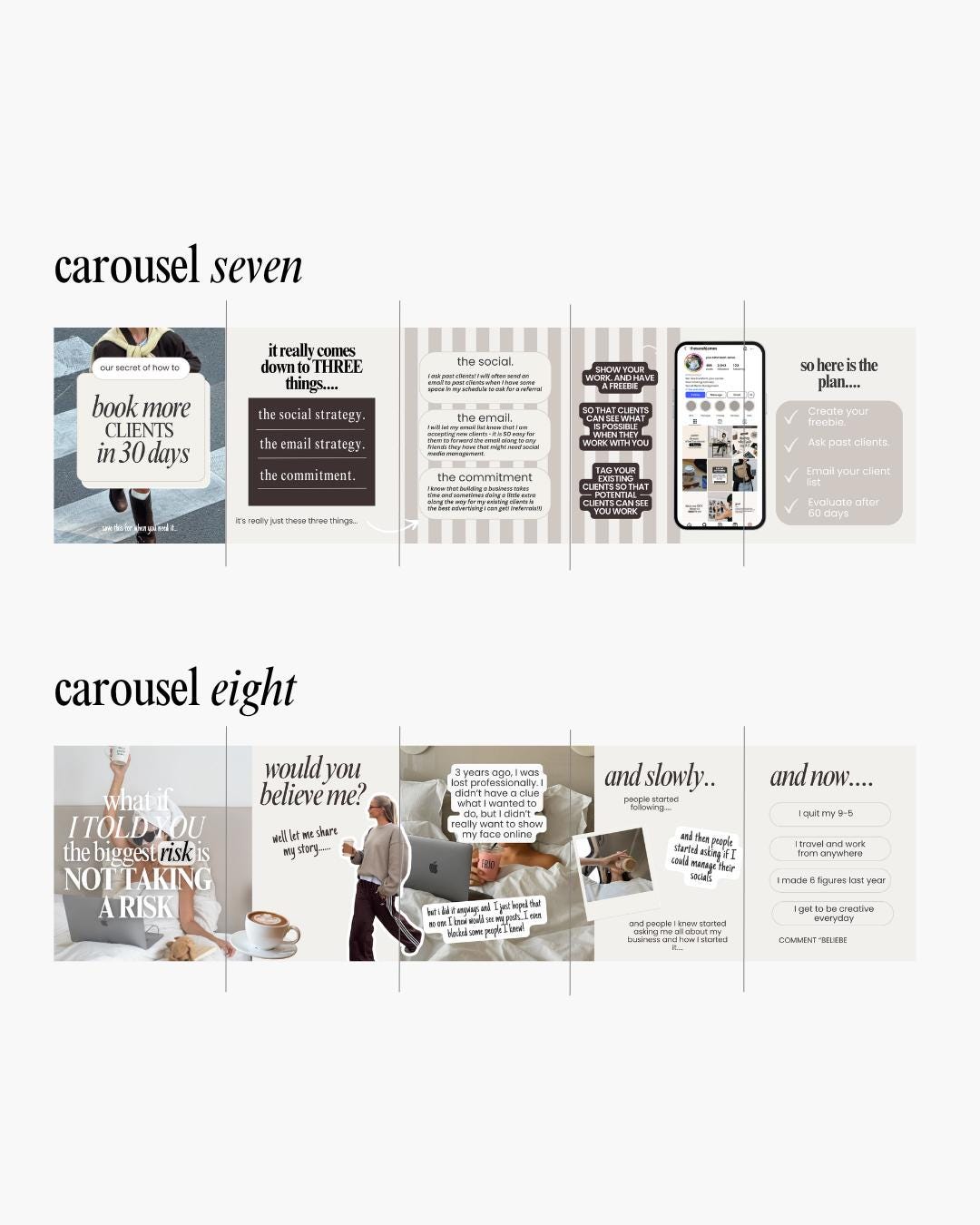 Seamless Instagram Carousel Post Templates - Social Media - preview 6