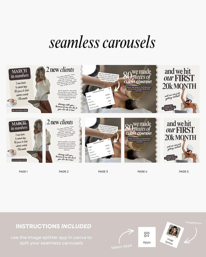 Seamless Instagram Carousel Post Templates - Social Media - preview 2