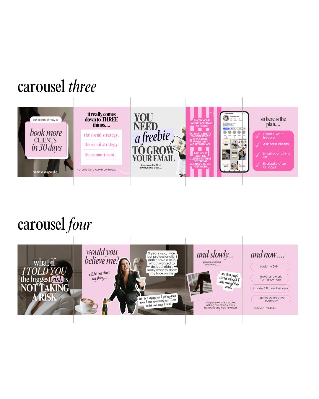 Pink Social Media Carousel Templates - preview 4