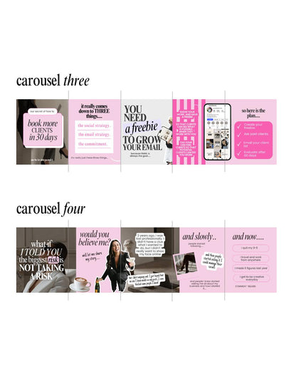 Pink Social Media Carousel Templates - preview 4