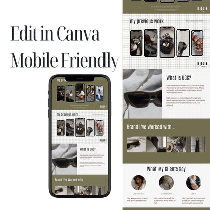 Green Stripe UGC Portfolio Template Canva - preview 5
