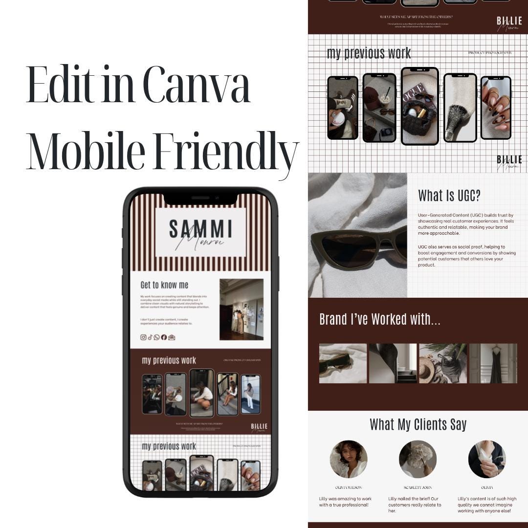 Mocha UGC Portfolio Template Canva - preview 5