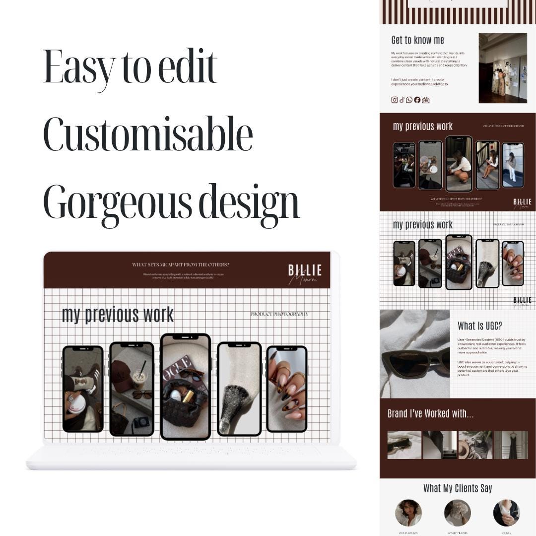 Mocha UGC Portfolio Template Canva - preview 4