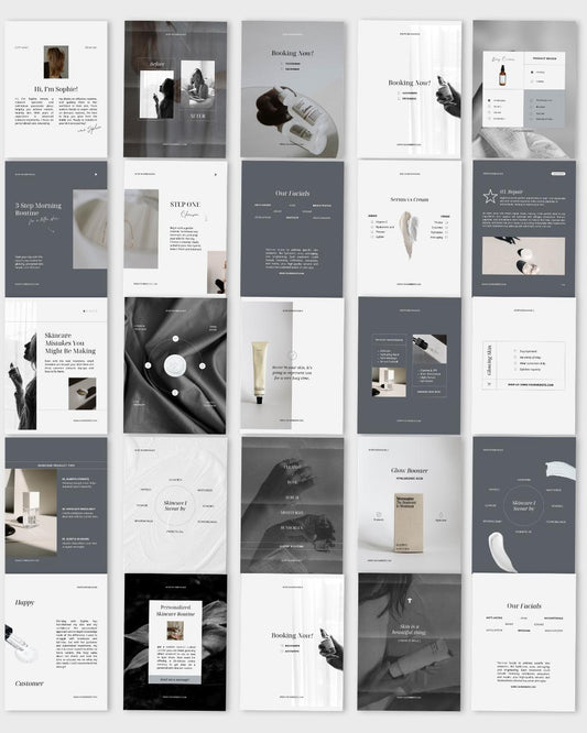 Editorial Skincare Instagram Post Templates for Esthetician