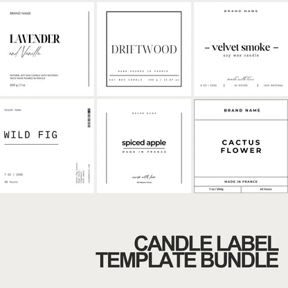 Editable Candle Label Bundle