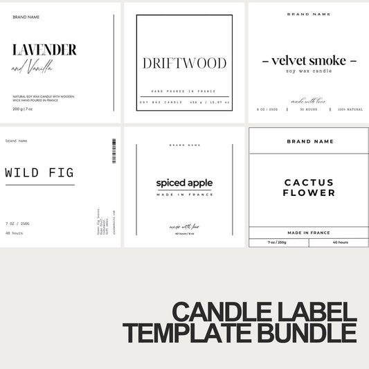Editable Candle Label Bundle