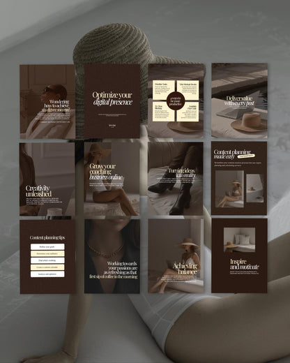 120 Brown Aesthetic SMM Coaching Instagram Templates - preview 5
