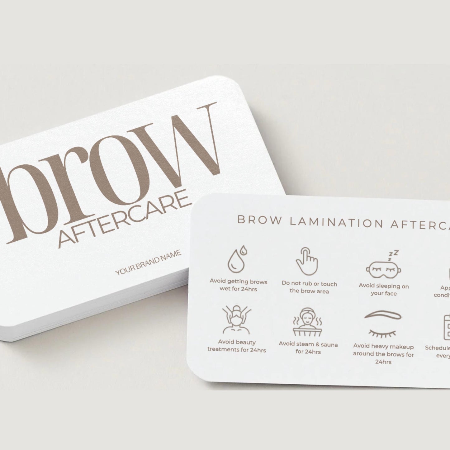 Brow Lamination Aftercare Cards