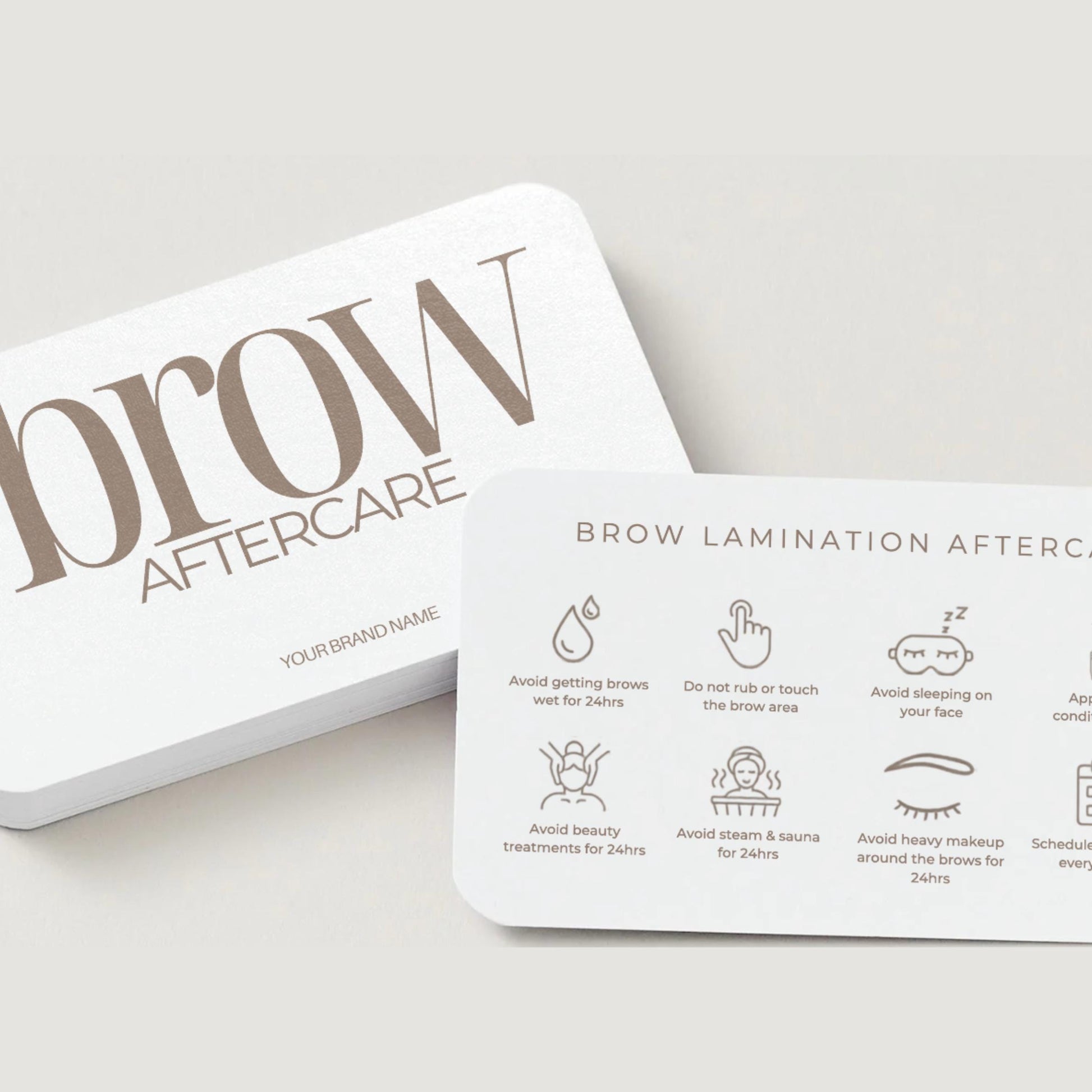 Brow Lamination Aftercare Cards