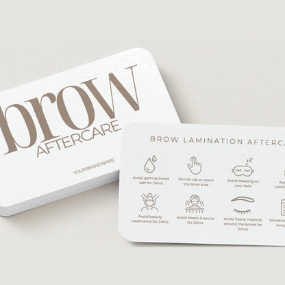 Brow Lamination Aftercare Cards