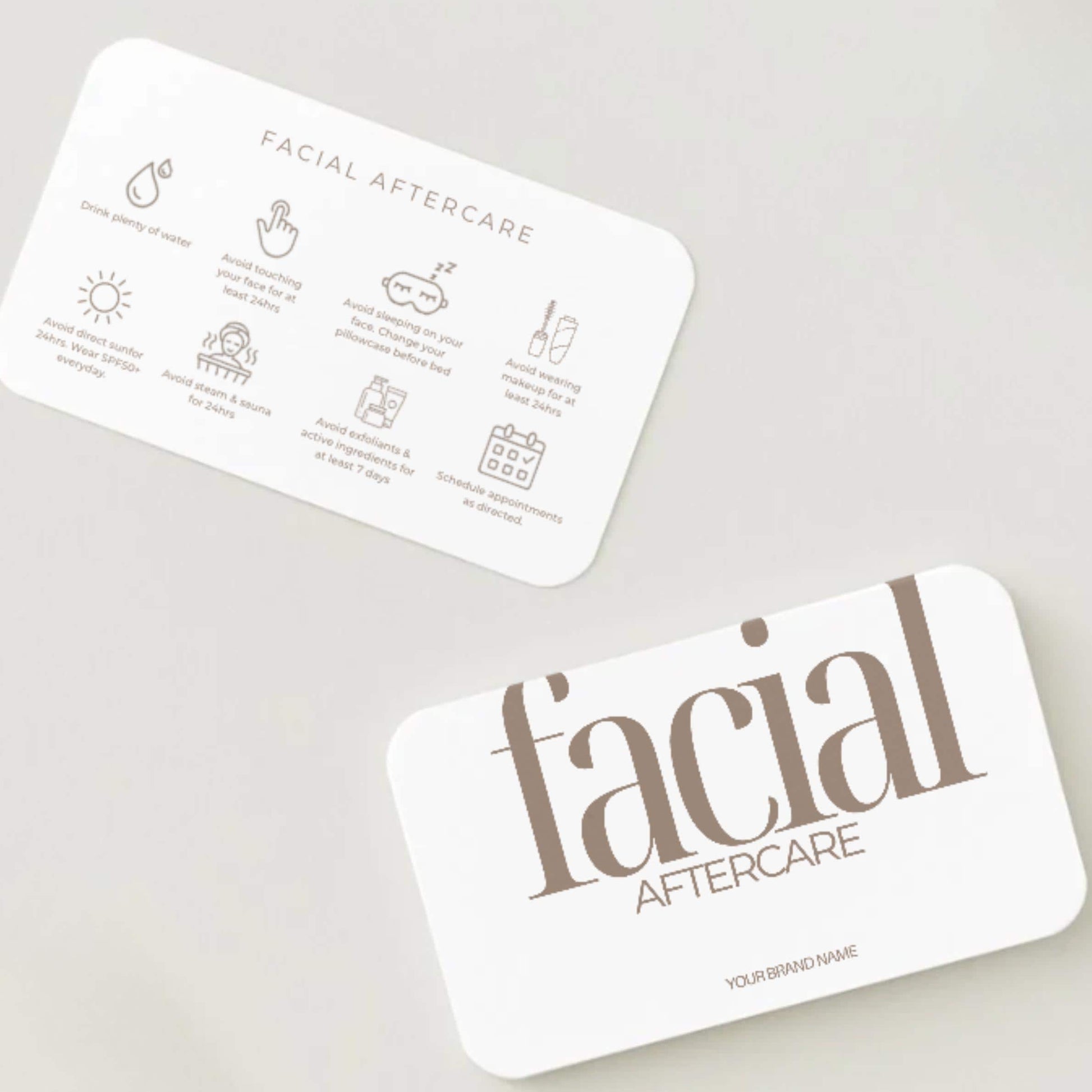 Facial Aftercare Cards | Skincare After Treatment Care Card - preview 2