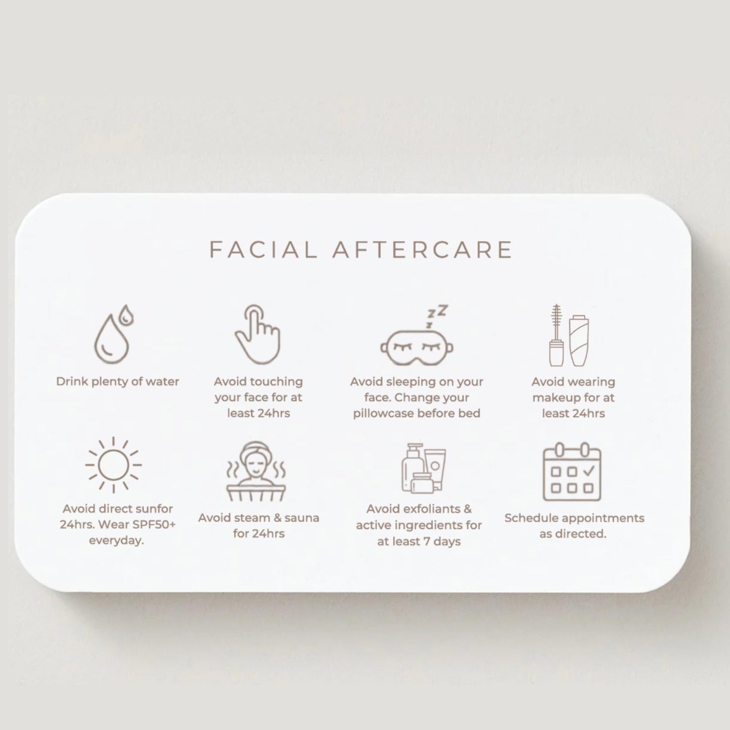 Facial Aftercare Cards | Skincare After Treatment Care Card - preview 4