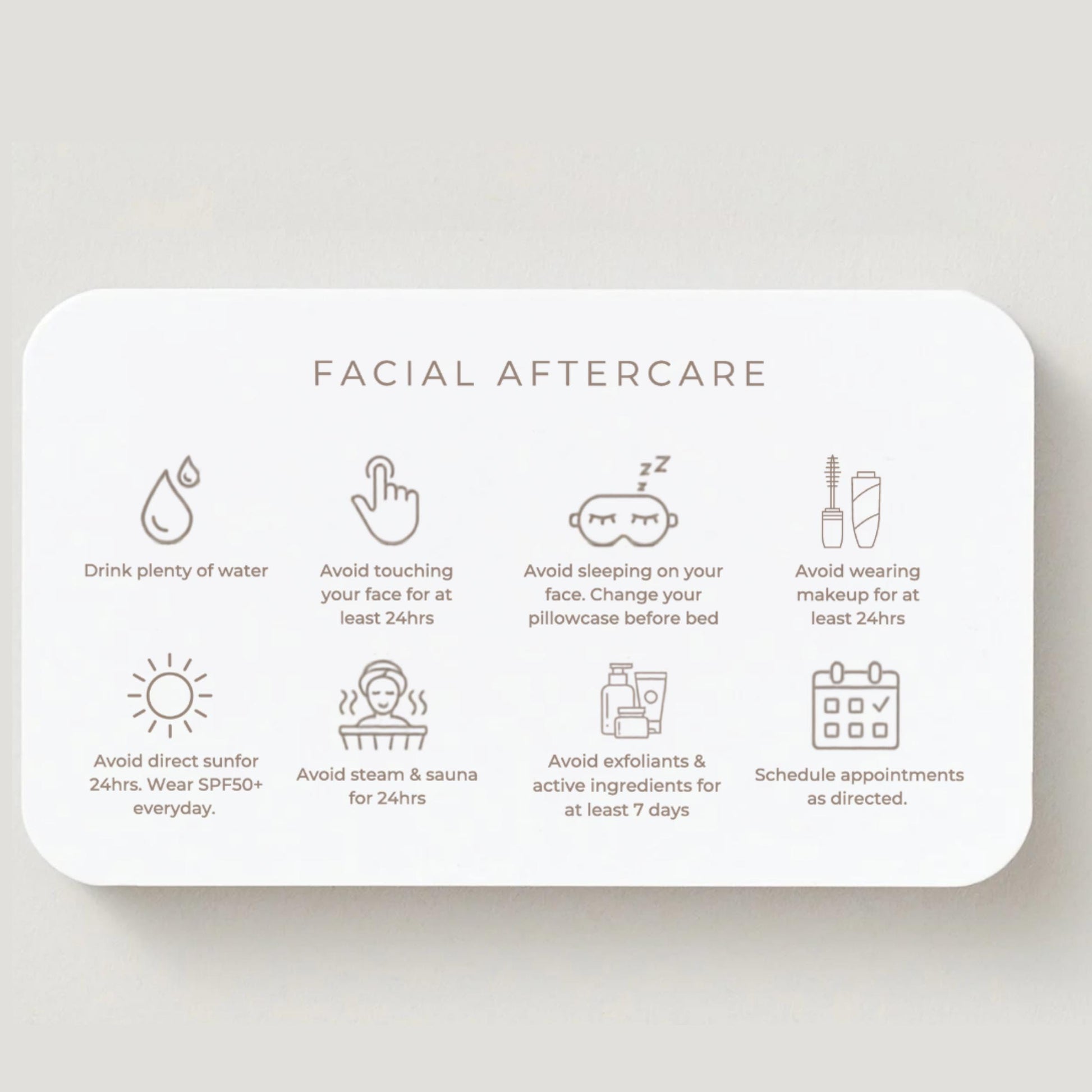 Facial Aftercare Cards | Skincare After Treatment Care Card - preview 4
