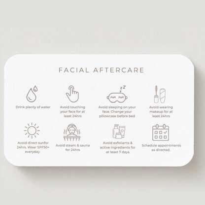 Facial Aftercare Cards | Skincare After Treatment Care Card - preview 4